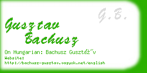 gusztav bachusz business card